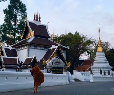 buddhist temple, chiang mai, thailand, monk